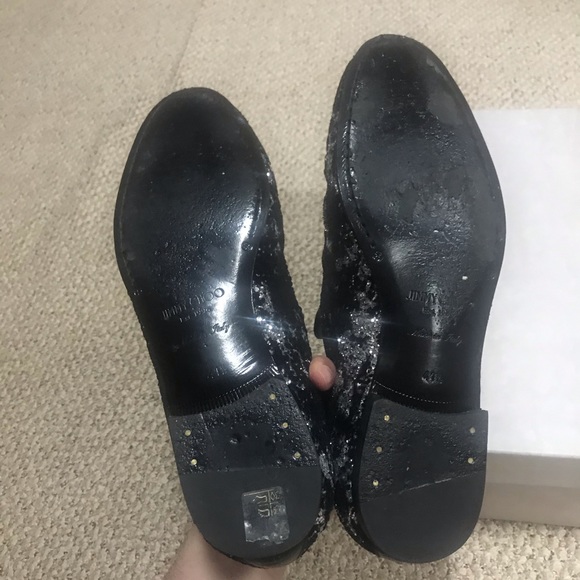 JIMMY CHOO Sloane Black Velvet & Glitter Loafers main image 9